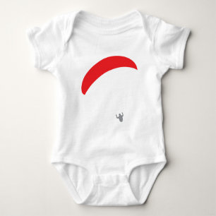 paraglider red - paragliding baby bodysuit