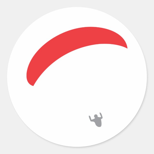 paraglider red - paragliding classic round sticker (Front)