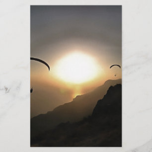 Paragliders Flying Wanderlust Extreme Sports Art Stationery