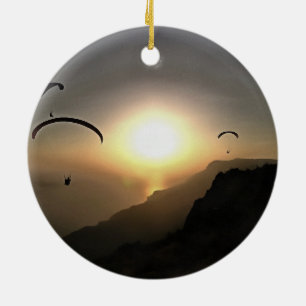 Paragliders Flying Without Wings Ceramic Tree Decoration