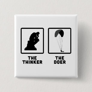 Paragliding 15 Cm Square Badge