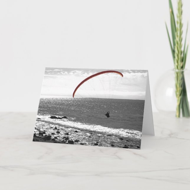 Paragliding By The Ocean - Customisable Card (Front)