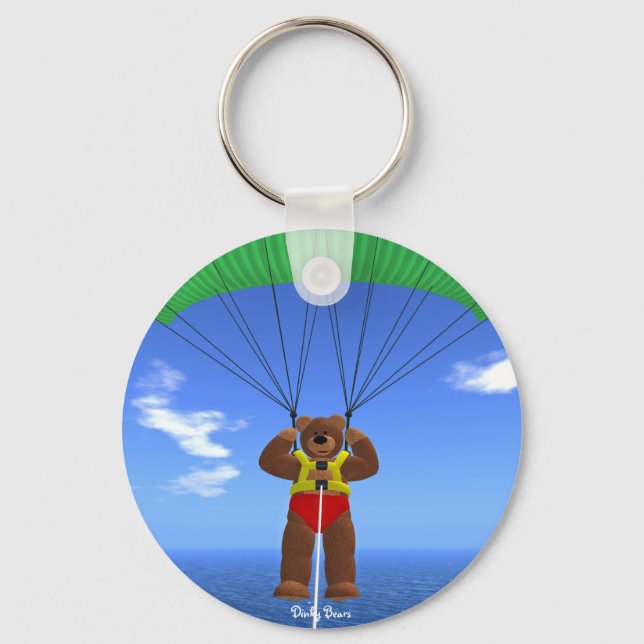 Paragliding Dinky Bear Key Ring (Front)