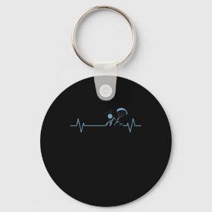 Paragliding Herzschlag Linie Extremsport Key Ring
