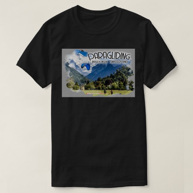Paragliding in Interlaken Switzerland T-Shirt (Design Front)