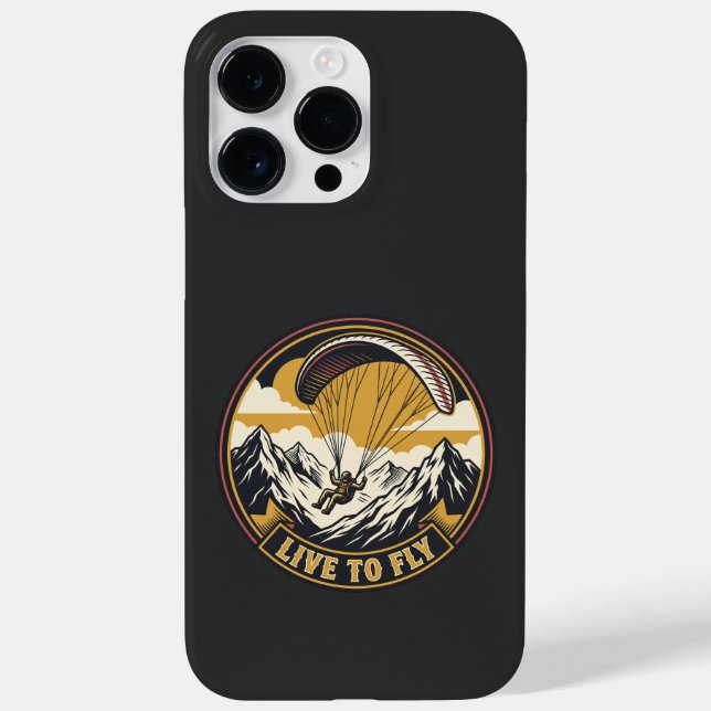 Paragliding Live To Fly Mountains Adventure Emblem Case-Mate iPhone Case (Back)