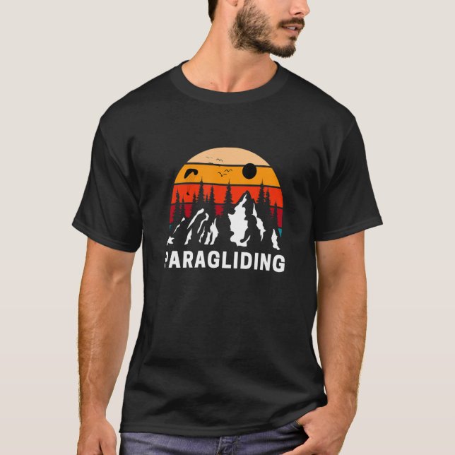 Paragliding Over Mountains T-Shirt (Front)