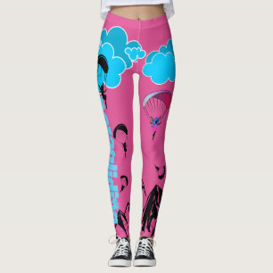 Paragliding Pixie Scenery Leggings Pink