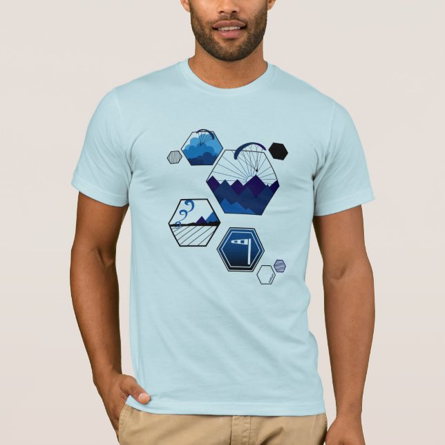 Paragliding Tessellating Elements Navy T-Shirt (Front)