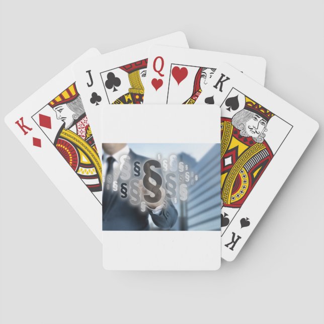 Paragraphs are selected by businessman playing cards (Back)