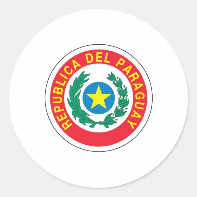 Paraguay Coat of Arms Classic Round Sticker (Front)