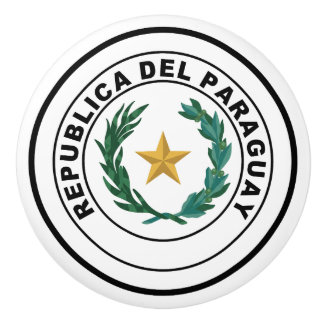 Paraguay country coat arms symbol emblem flag ceramic knob