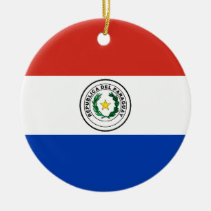 Paraguay flag ceramic tree decoration