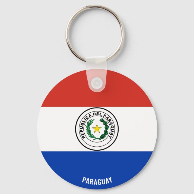 Paraguay Flag Charming Patriotic Key Ring (Front)