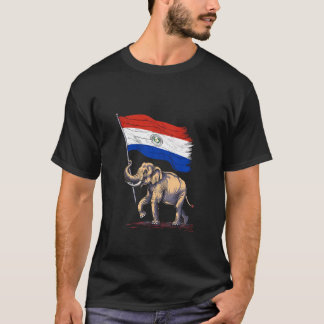 Paraguay Flag Elephant Paraguayan Roots Paraguayan T-Shirt