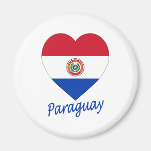 Paraguay Flag Heart Magnet