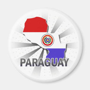 Paraguay Flag Map 2.0 Magnet