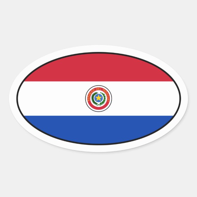 Paraguay Flag Oval Sticker (Front)