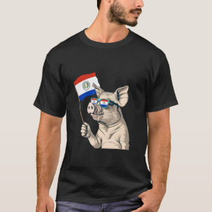 Paraguay Flag Paraguayan Roots Pig Paraguayan Prid T-Shirt