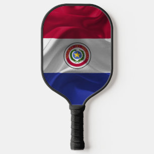 Paraguay flag pickleball paddle