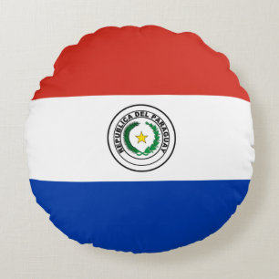 Paraguay Flag Round Cushion