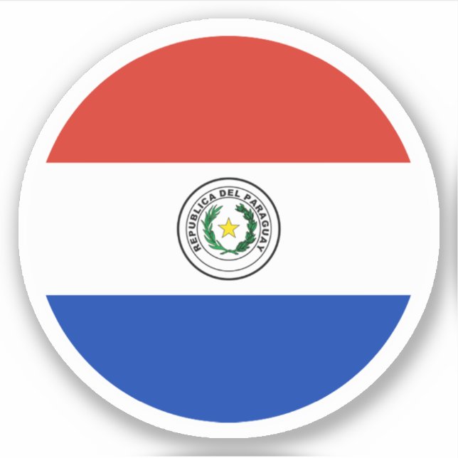 Paraguay Flag Round Sticker (Front)