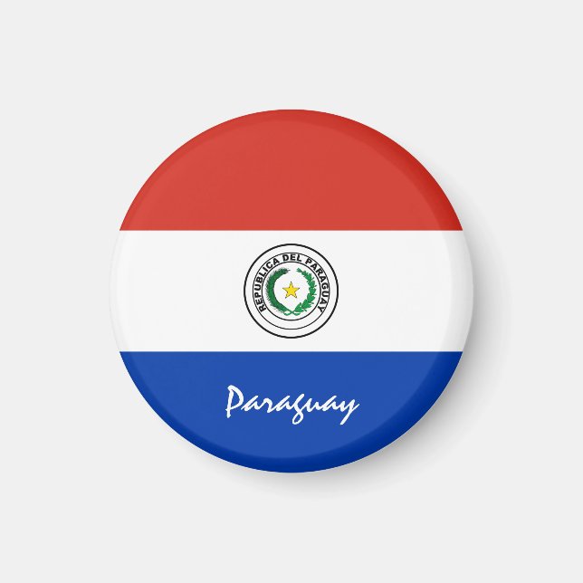 Paraguay flag & South America - travel/sport fans Magnet (Front)