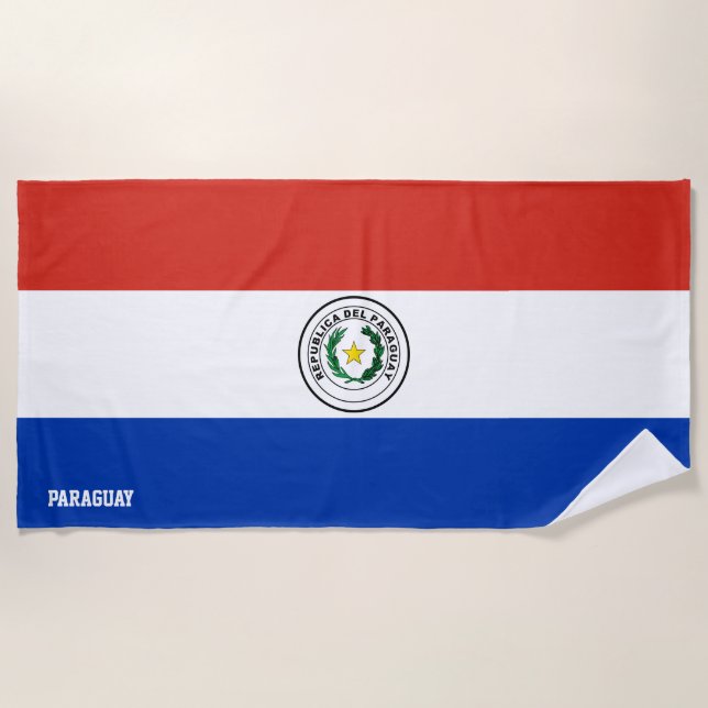 Paraguay Flag Splendid Patriotic Beach Towel (Front)
