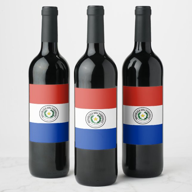 Paraguay flag wine label (Bottles)