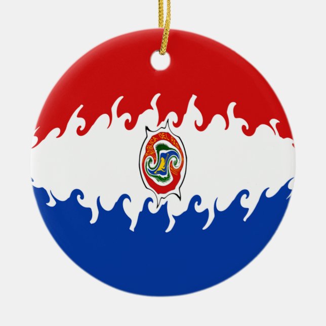 Paraguay Gnarly Flag Ceramic Tree Decoration (Front)