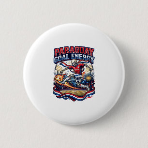 Paraguay Goal Energy Skeleton Striker Nations Bold 6 Cm Round Badge