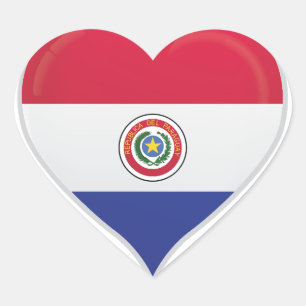 Paraguay love flag pride heart sticker