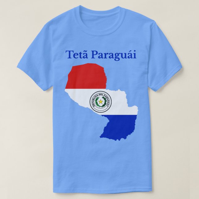 Paraguay Map Flag Design T-Shirt (Design Front)
