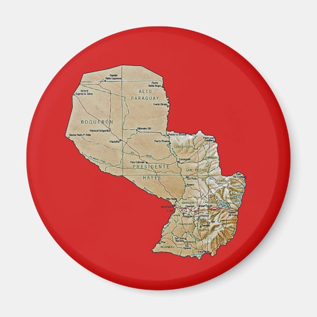 Paraguay Map Magnet (Front)
