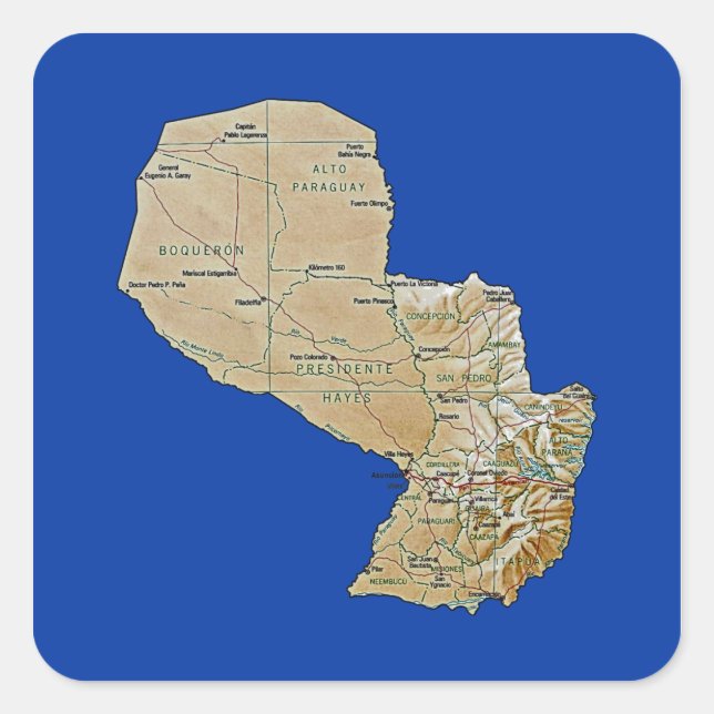 Paraguay Map Sticker (Front)