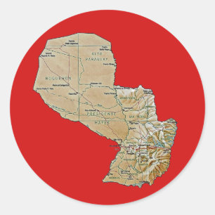 Paraguay Map Sticker