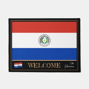 Paraguay & Paraguay Flag house /sports Welcome Doormat