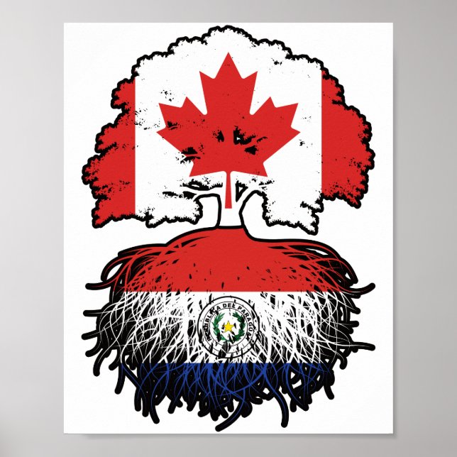 Paraguay Paraguayan Canadian Canada Tree Roots Poster (Front)