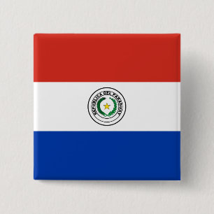 Paraguay (Paraguayan) Flag 15 Cm Square Badge