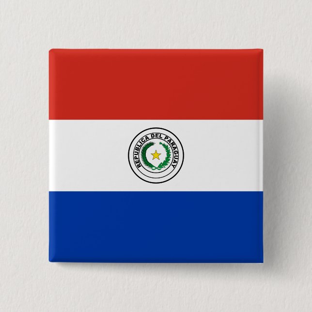 Paraguay (Paraguayan)  Flag 15 Cm Square Badge (Front)