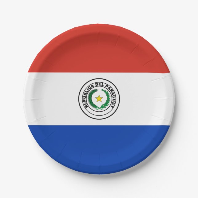 Paraguay (Paraguayan)  Flag Paper Plate (Front)