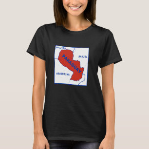 Paraguay Political map in flag colours. Neighbouri T-Shirt