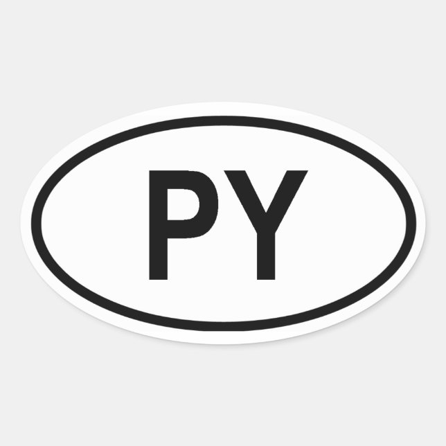 Paraguay "PY" Oval Sticker (Front)