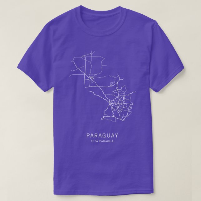 Paraguay Road Map T-Shirt (Design Front)