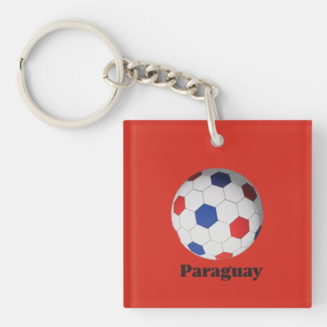 Paraguay Soccer Key Ring (Front)