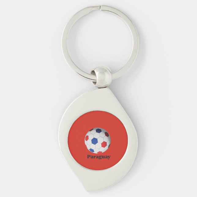 Paraguay Soccer Key Ring (Front)