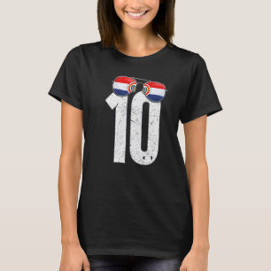 Paraguay Soccer Player Number 10 Paraguayan Flag   T-Shirt