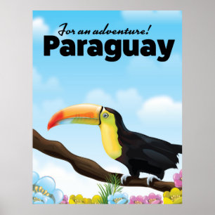 Paraguay Toucan travel poster