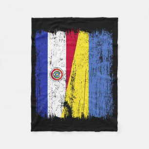 Paraguay Ukraine Half Flag Paraguayan Ukrainian He Fleece Blanket