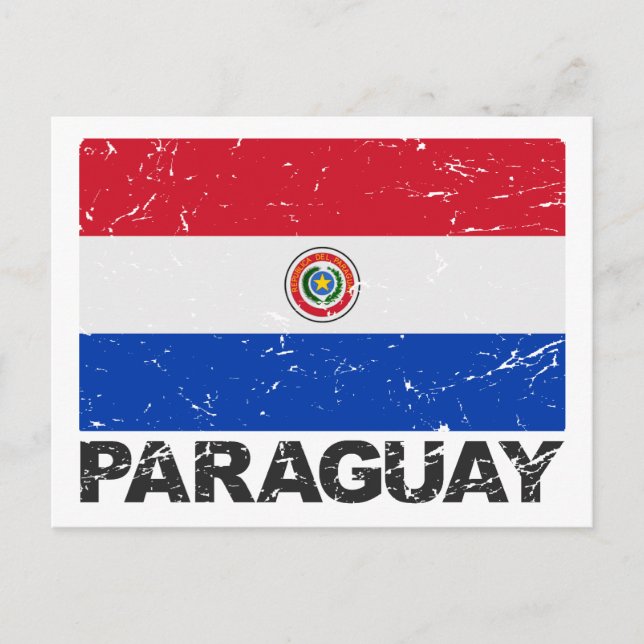 Paraguay Vintage Flag Postcard (Front)